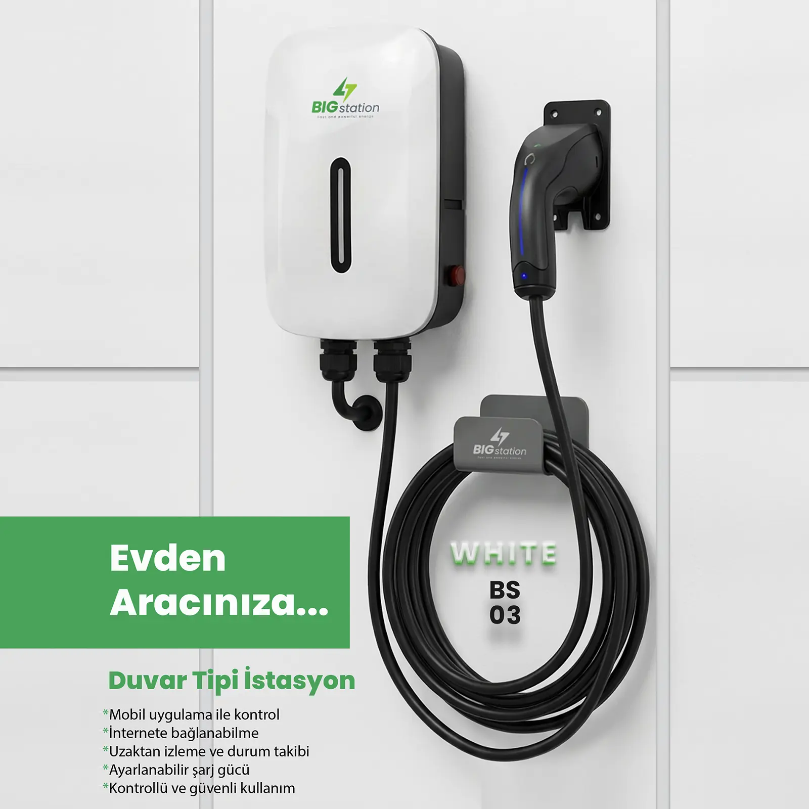 BIGstation Duvar Tipi Şarj İstasyonu 22kW (BS3)